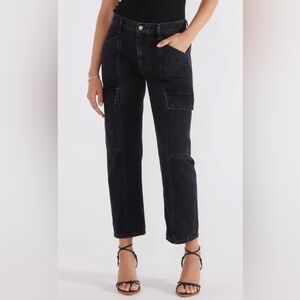 NWT Etica Black Pax Slim Cargo Jeans size 25